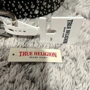 True Religion black leather belt with Studs and Stones. Size S/M and is NWT True Religion | Accessories | True Religion Black Leather  main image 4